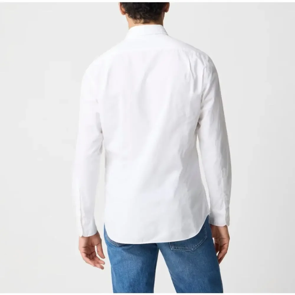 J.Crew Slim Flex Casual Shirt Mens S White Button Up Long Sleeve Stretch Cotton